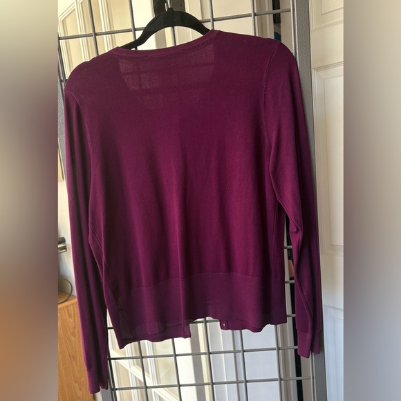 White House Black Market Plum cardigan with decorative buttons - Picture 4 of 7